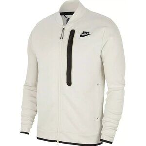 Nike Sportswear Tech Fleece Bomber Jacket Large White Mens Full-Zip CZ1797-072